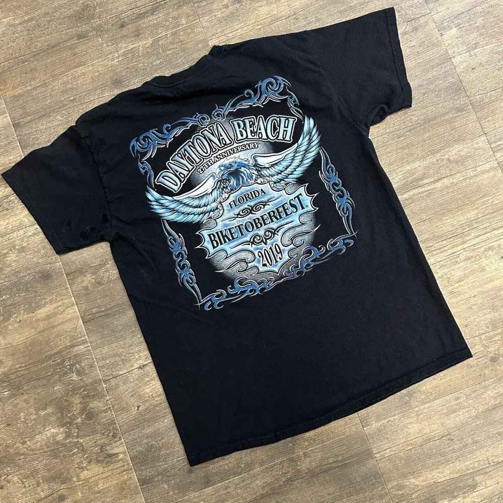 Daytona Beach, FL Biketoberfest 2019 Tshirt Double Sided Men Size Large